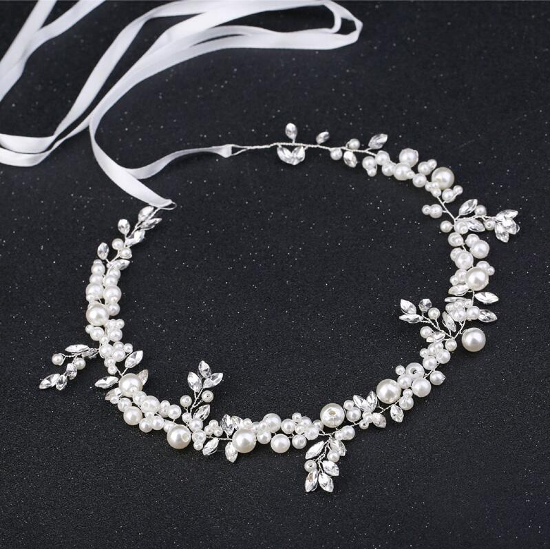 Cerchietto da Sposa con Cristalli e Fiori