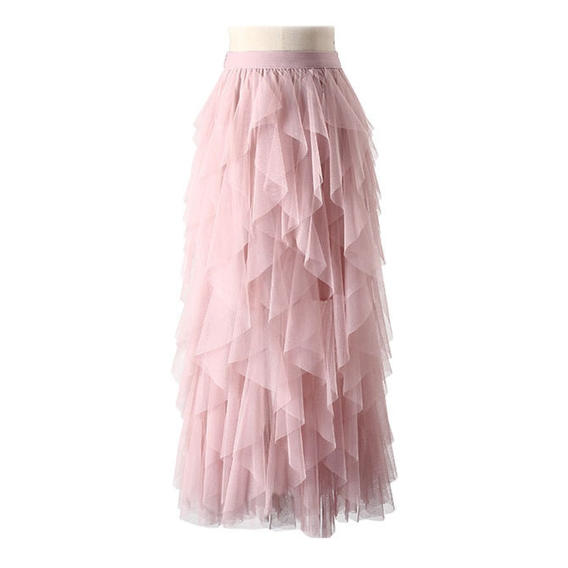 Gonna Plissettata Multistrato in Tulle Donna