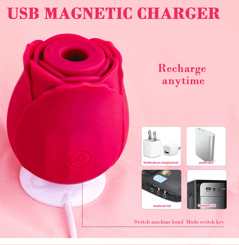 Vibratore Succhia-Clitoride a Forma di Rosa