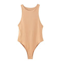 Body Senza Maniche Tinta Unita Stile Minimalista da Donna