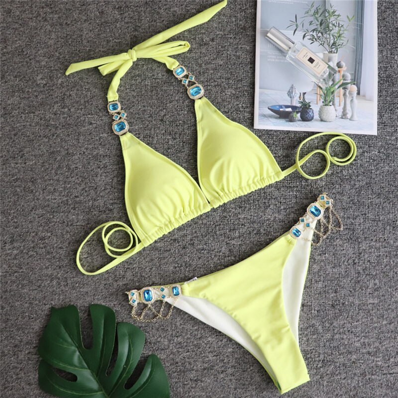 Costume da Bagno Fashion con Strass da Donna