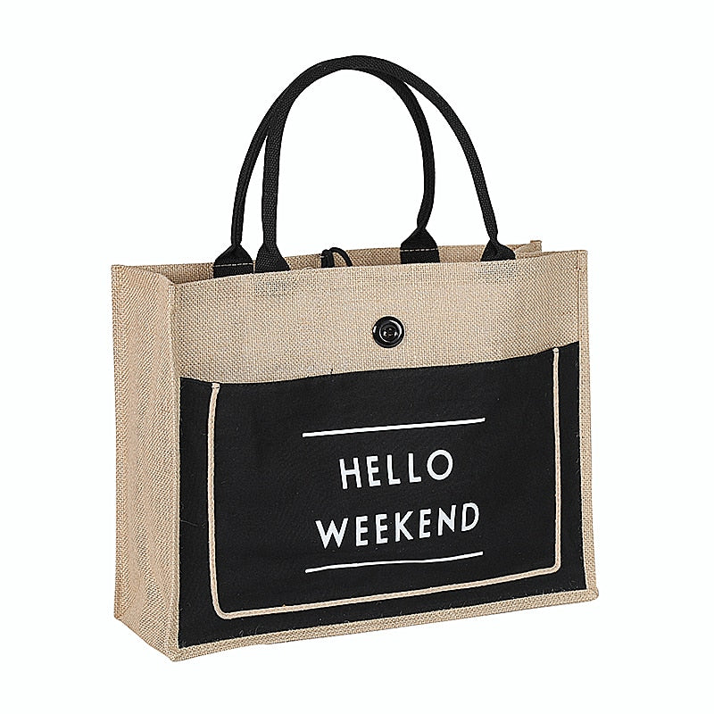 Borsa Shopping da Donna in Lino Multicolore