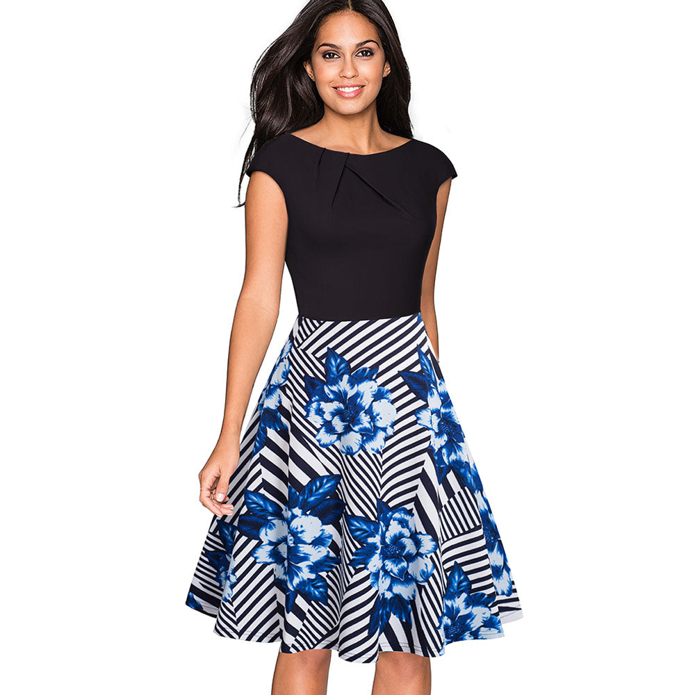 Vestito Donna Elegante A-Line Swing