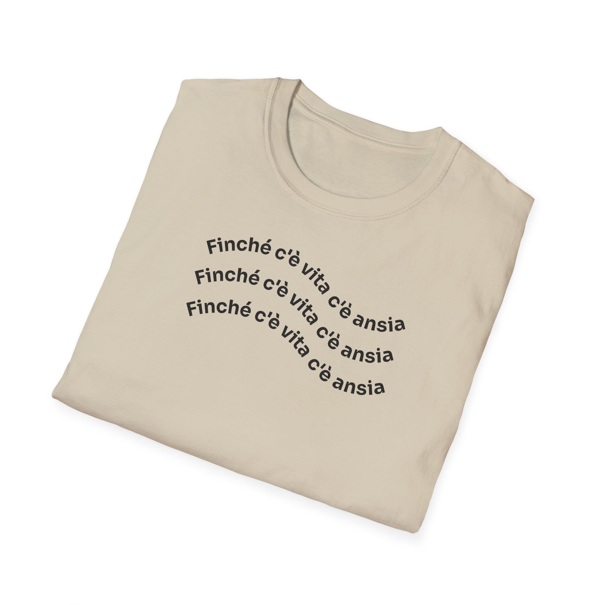 T-shirt Unisex C È ANSIA Stile Casual Moda