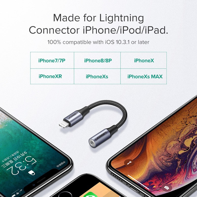 Cavo AUX MFi da Lightning a Jack 3.5 mm per iPhone e iPad