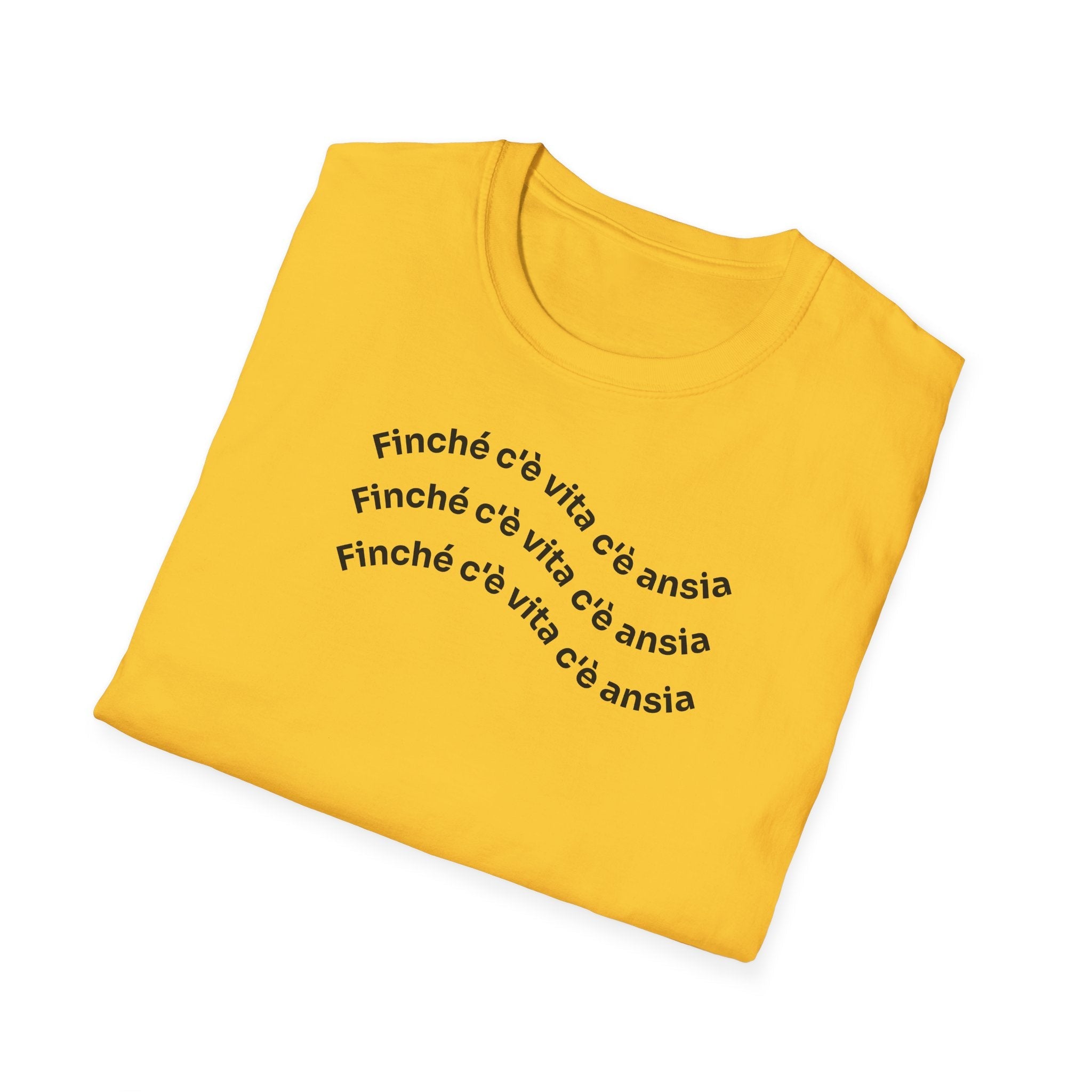 T-shirt Unisex C È ANSIA Stile Casual Moda