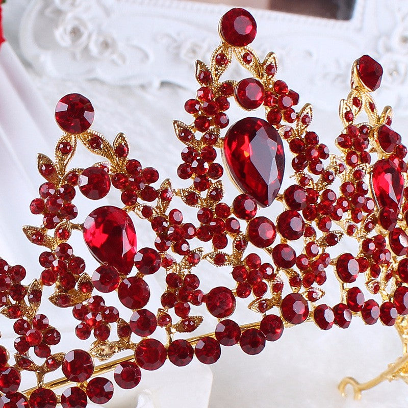 Corona Tiara da Sposa Vintage Rossa