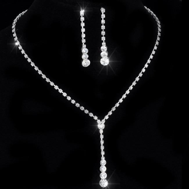 Set Collana e Orecchini a Goccia con Cristalli da Donna