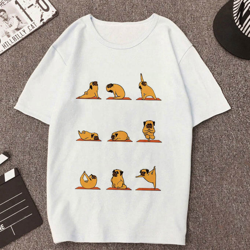 T-Shirt con Stampa di Cuccioli