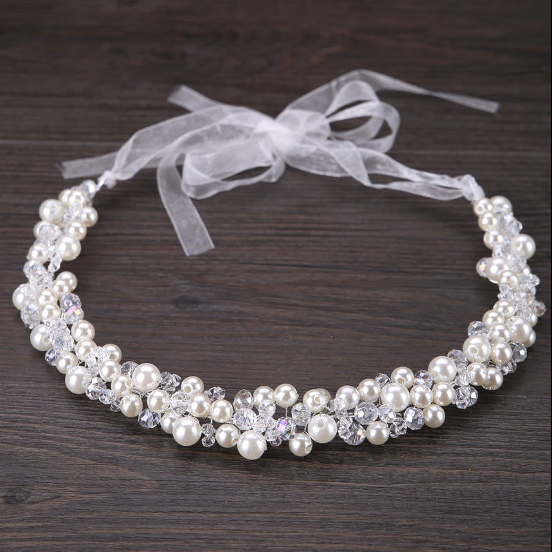 Cerchietto da Sposa con Cristalli e Fiori