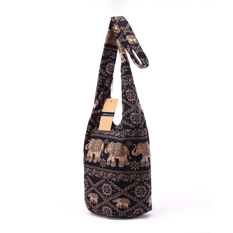 Borsa a Spalla Bohémien Vintage in Cotone da Donna