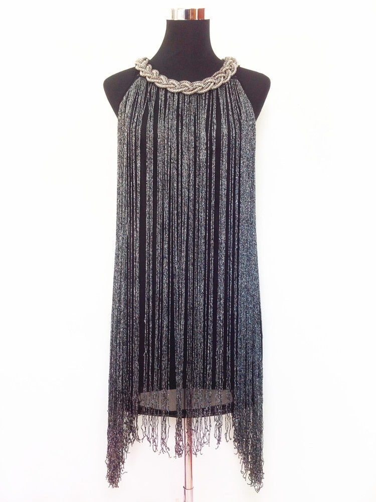 Miniabito con Frange Sfumate da Donna