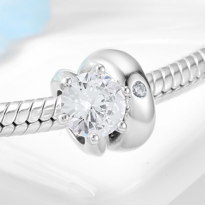Charm in Argento Sterling con Motivo in Cristallo