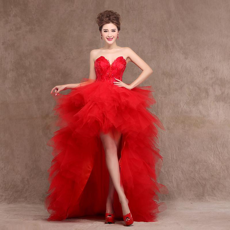 Feather Strapless Wedding Dress for Women