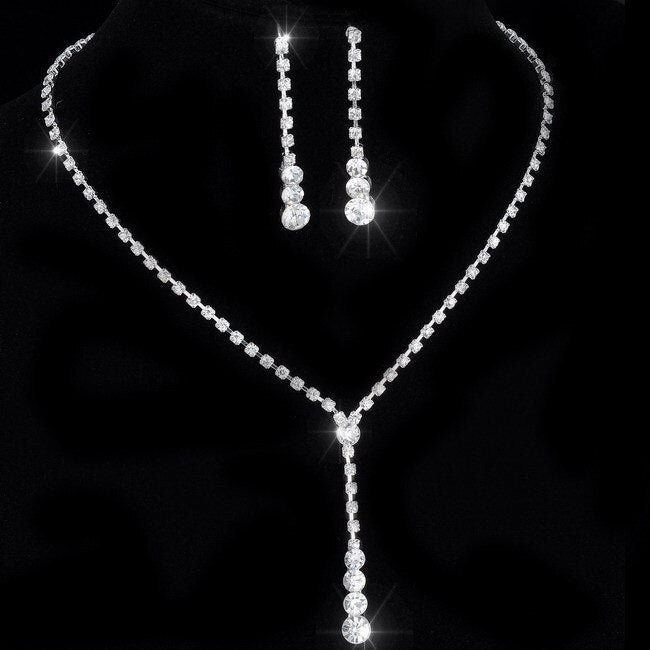 Set di Gioielli da Sposa in Argento e Cristallo