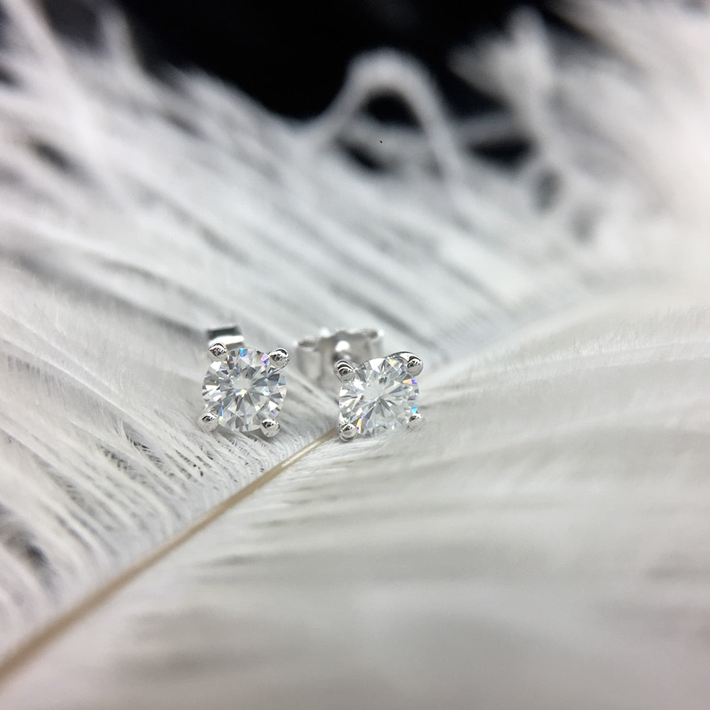 Orecchini in Argento Sterling con Moissanite da Donna