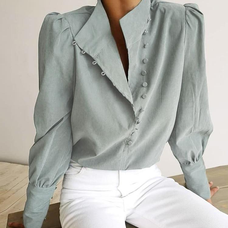 Camicetta Elegante a Collo Alto da Donna