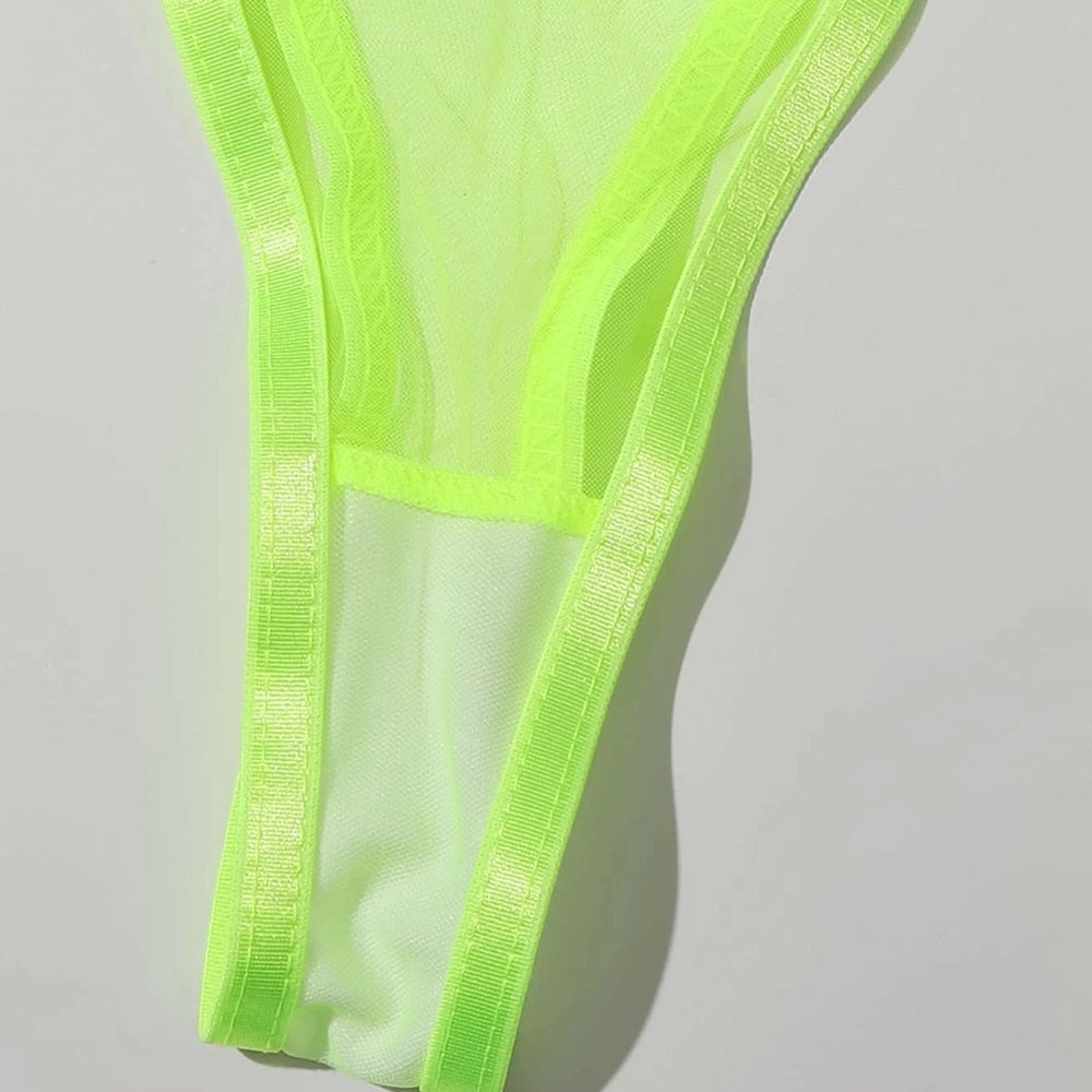 Set Lingerie da Donna in Pizzo Verde