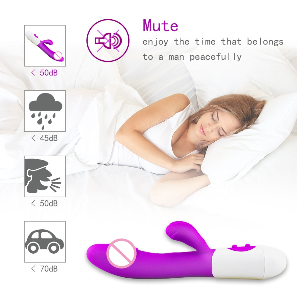 Vibratore Rabbit Dildo in Silicone per Punto G