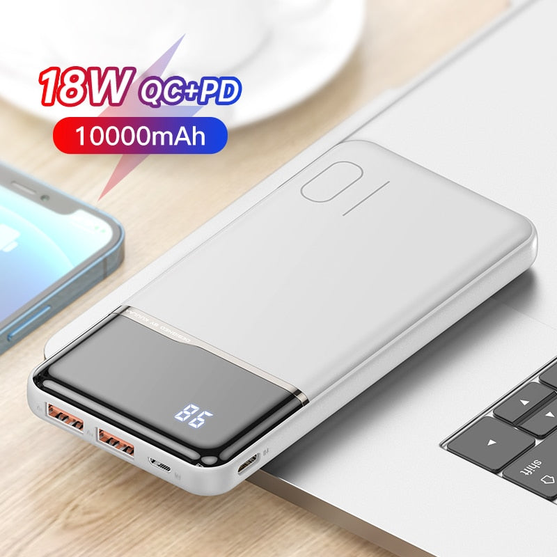 Power Bank Portatile 10000 mAh con Display Digitale