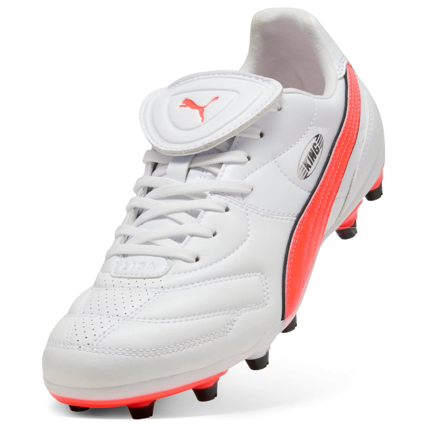 Scarpe Calcio Puma King Liga Bianca e Arancione FG/AG