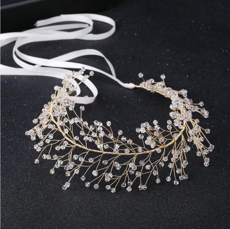 Cerchietto da Sposa con Cristalli e Fiori