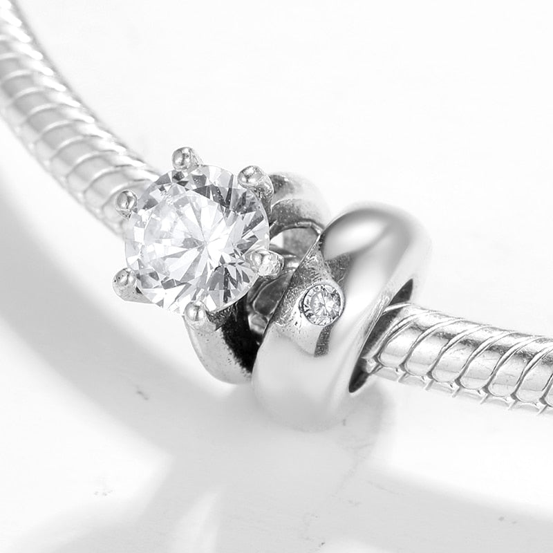Charm in Argento Sterling con Motivo in Cristallo