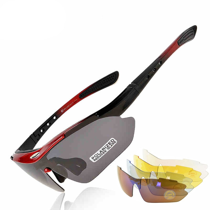 Occhiali da Sole Sportivi da Uomo con Protezione UV e Lenti Intercambiabili
