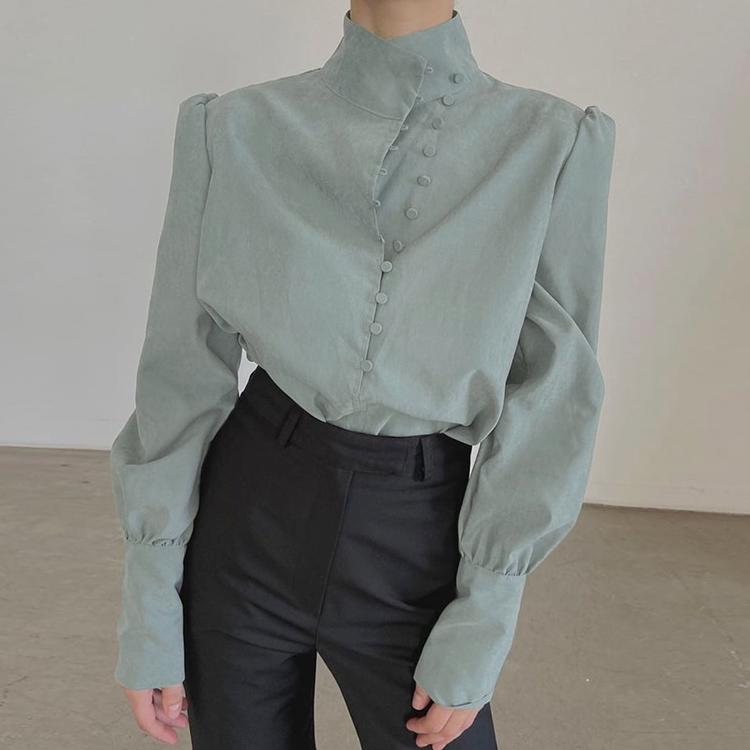 Camicetta Elegante a Collo Alto da Donna