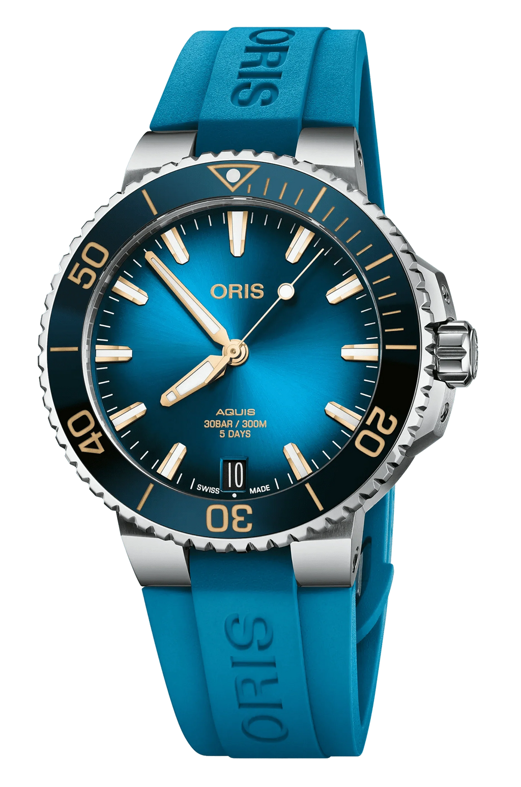 Oris Aquis Date Calibre 400 Uomo Swiss Made 41,5 mm Quadrante Blu Acciaio Cinturino Caucciù Blu Vetro Zaffiro Antiriflesso Automatico Calibro 400 Data Riserva 120 Ore Diver 300m Ref. 01 400 7769 4125-07 4 22 75FC Full Set