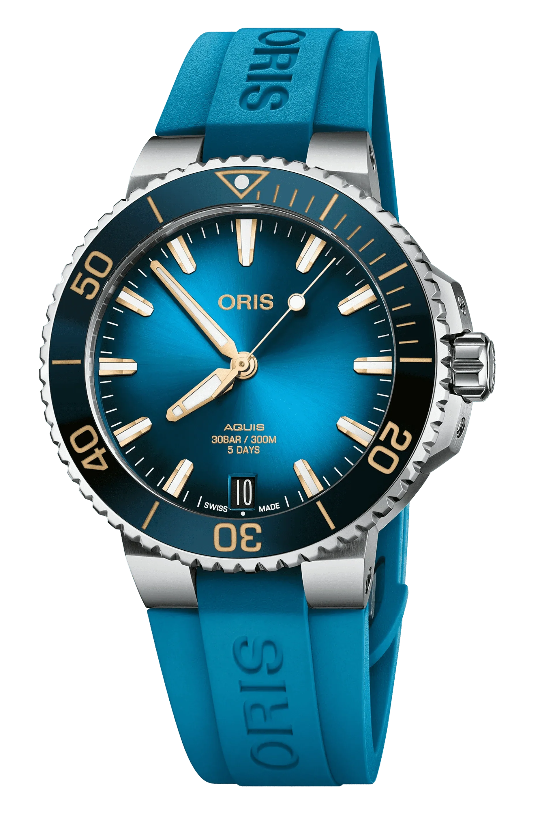 Oris Aquis Date Calibre 400 Uomo Swiss Made 41,5 mm Quadrante Blu Acciaio Cinturino Caucciù Blu Vetro Zaffiro Antiriflesso Automatico Calibro 400 Data Riserva 120 Ore Diver 300m Ref. 01 400 7769 4125-07 4 22 75FC Full Set