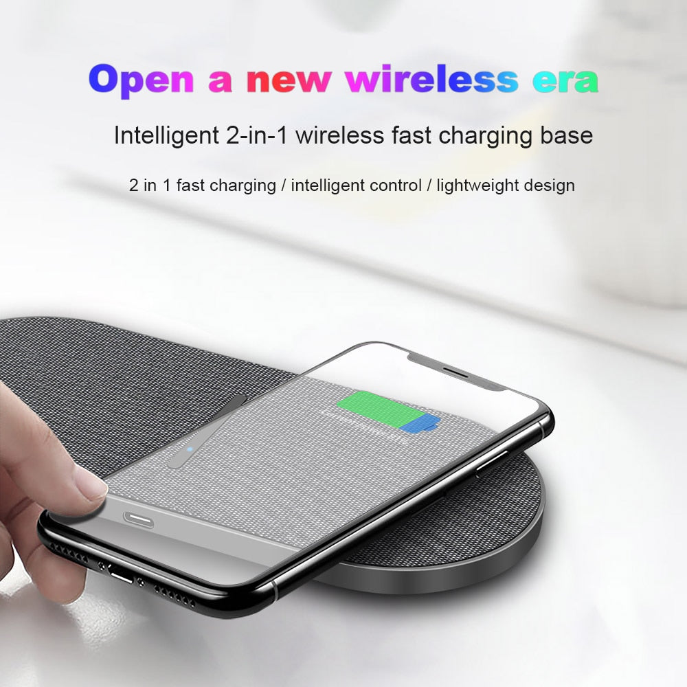 Pad di Ricarica Wireless Rapida 2 in 1 Doppio 30W