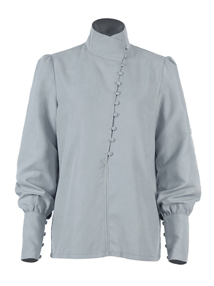 Camicetta Elegante a Collo Alto da Donna