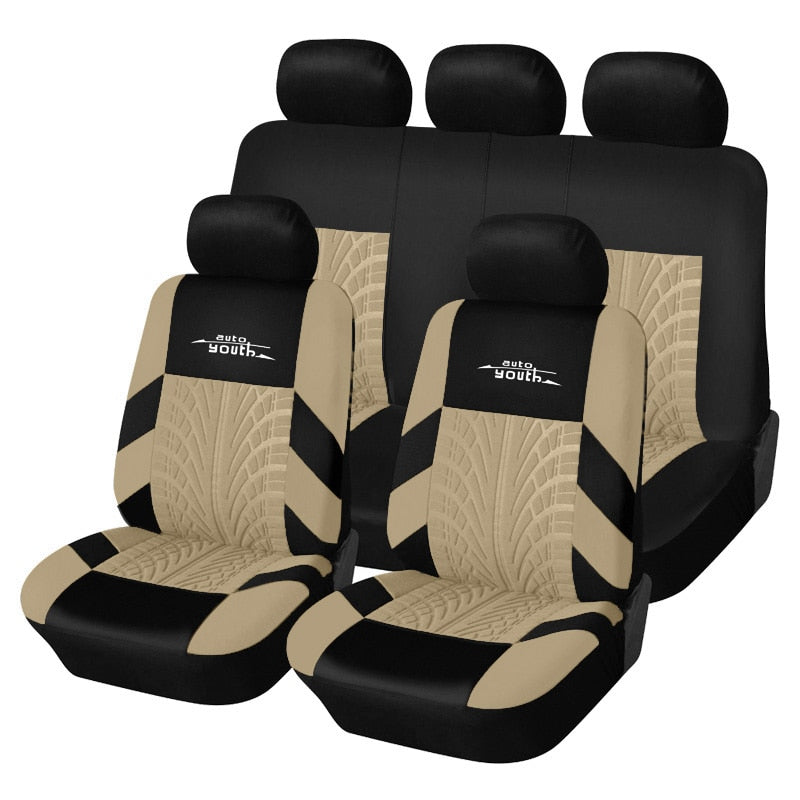 Set Coprisedili Auto Universali con Motivo Battistrada