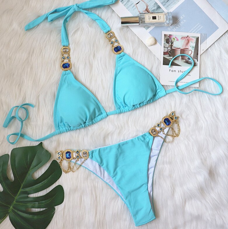 Costume da Bagno Fashion con Strass da Donna