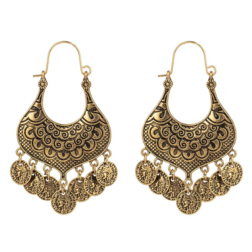 Orecchini Pendenti in Metallo Stile Boho da Donna