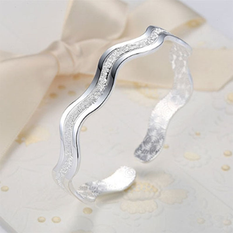 Bracciale in Argento Sterling a Forma di Onda