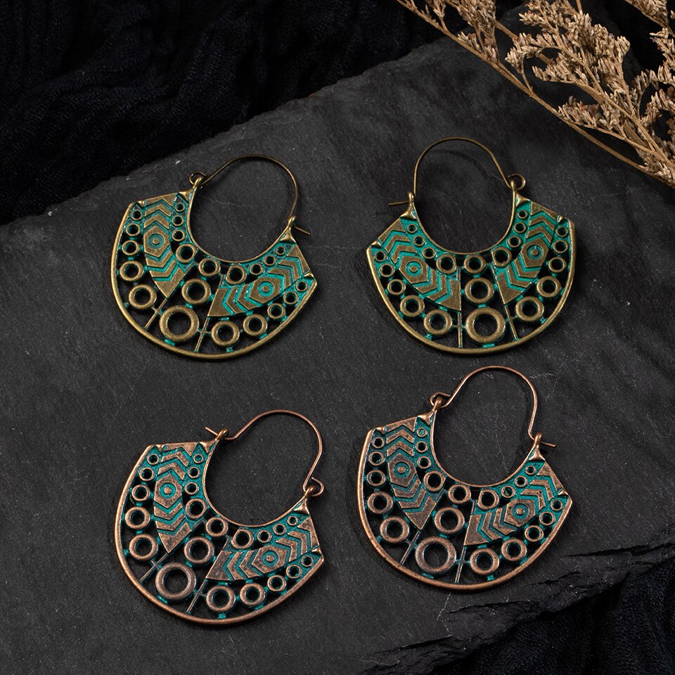 Orecchini Pendenti in Metallo Stile Boho da Donna