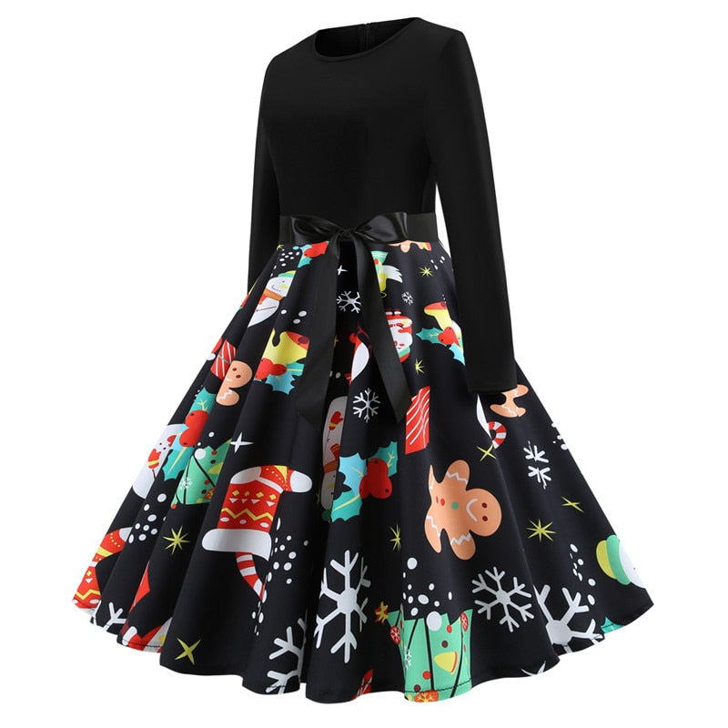 Vestito Swing Donna Stile Natalizio