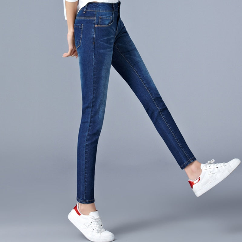 Jeans Skinny in Denim da Donna