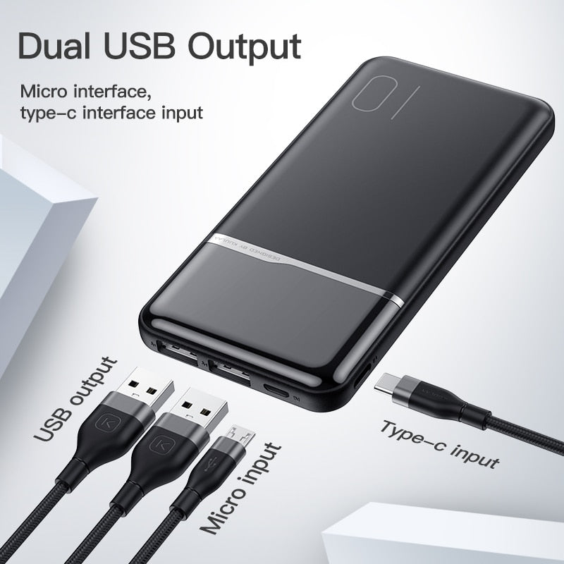 Power Bank Portatile 10000 mAh con Display Digitale