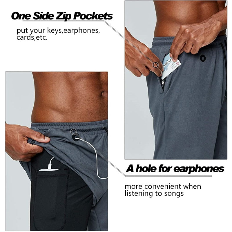 Pantaloncini da Running Uomo con Tasca Nascosta