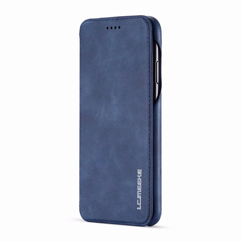 Cover Flip Casual Tinta Unita per iPhone