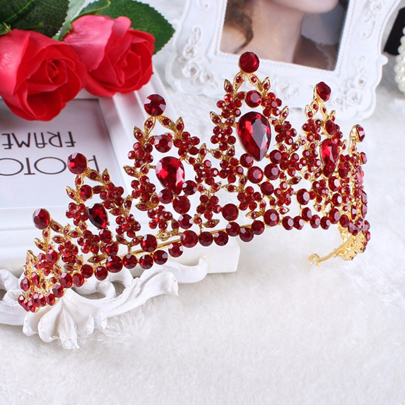 Corona Tiara da Sposa Vintage Rossa
