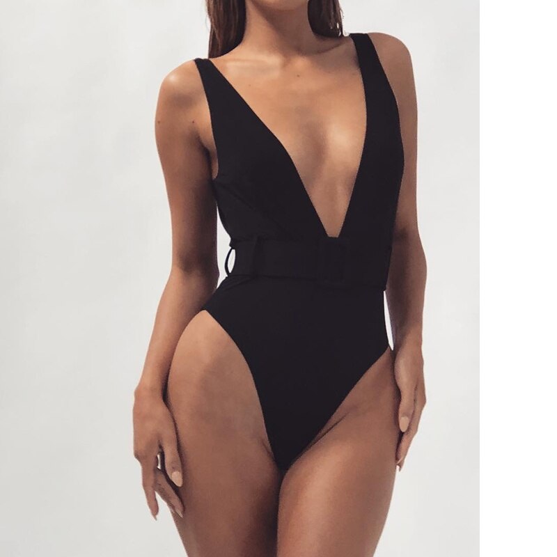 Costume da Bagno Donna con Scollo a V Profondo