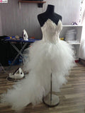 Feather Strapless Wedding Dress for Women
