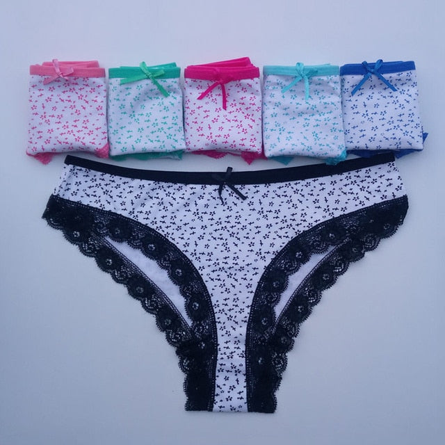 Set di Slip in Cotone a Righe da Donna