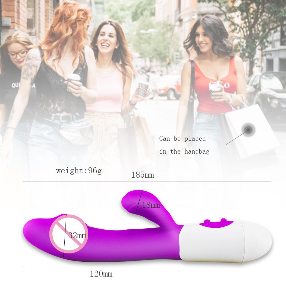 Vibratore Rabbit Dildo in Silicone per Punto G