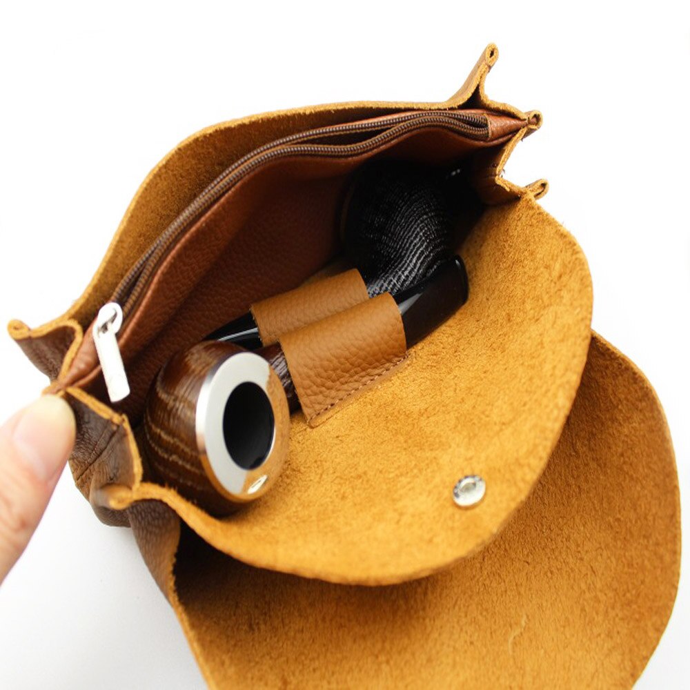 Borsa Porta Pipa in Vera Pelle Morbida