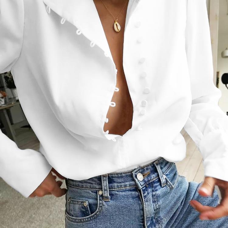 Camicetta Elegante a Collo Alto da Donna